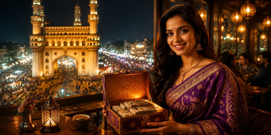Players enjoying live casino games in Hyderabad night market