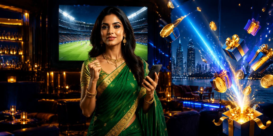 Indian woman engaging in cricket betting on mobile