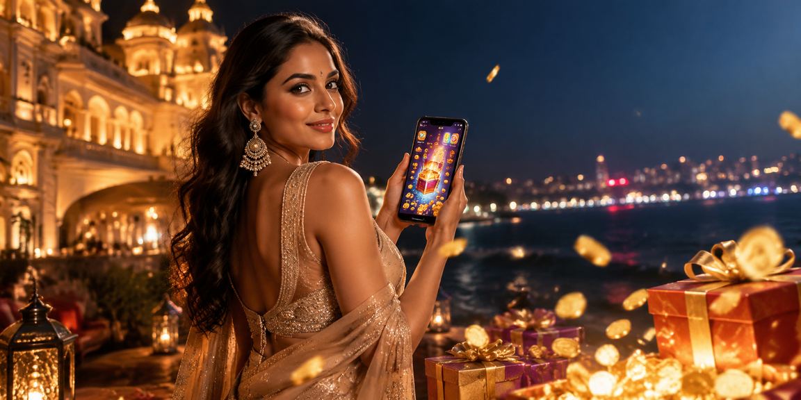 Mobile user playing lottery on phone
